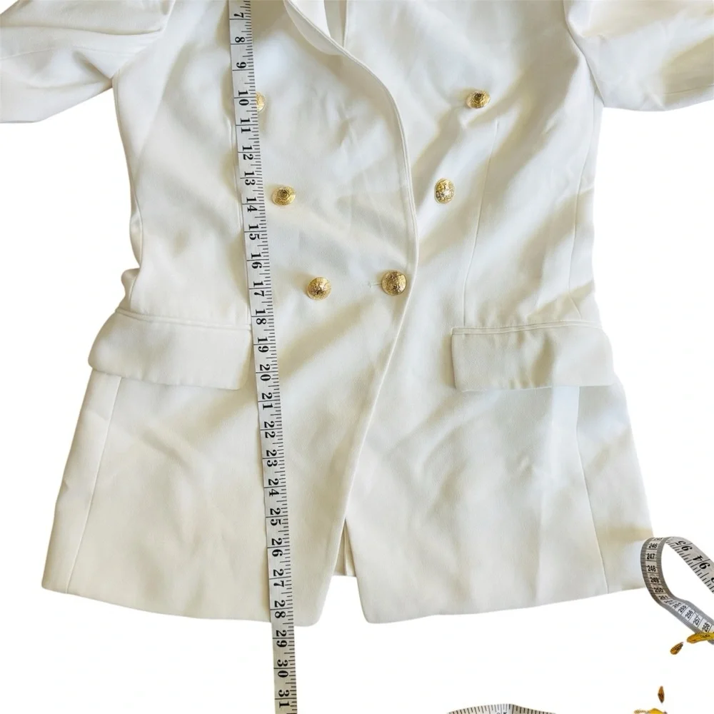 Zara Ivory Blazer with Gold Accents - Picture 14 of 14